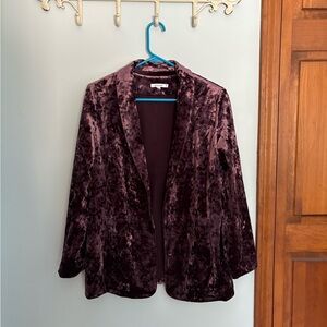 Chico's Deep Purple “Night Bloom” Crushed Velvet Blazer size 0.5 (6) Small